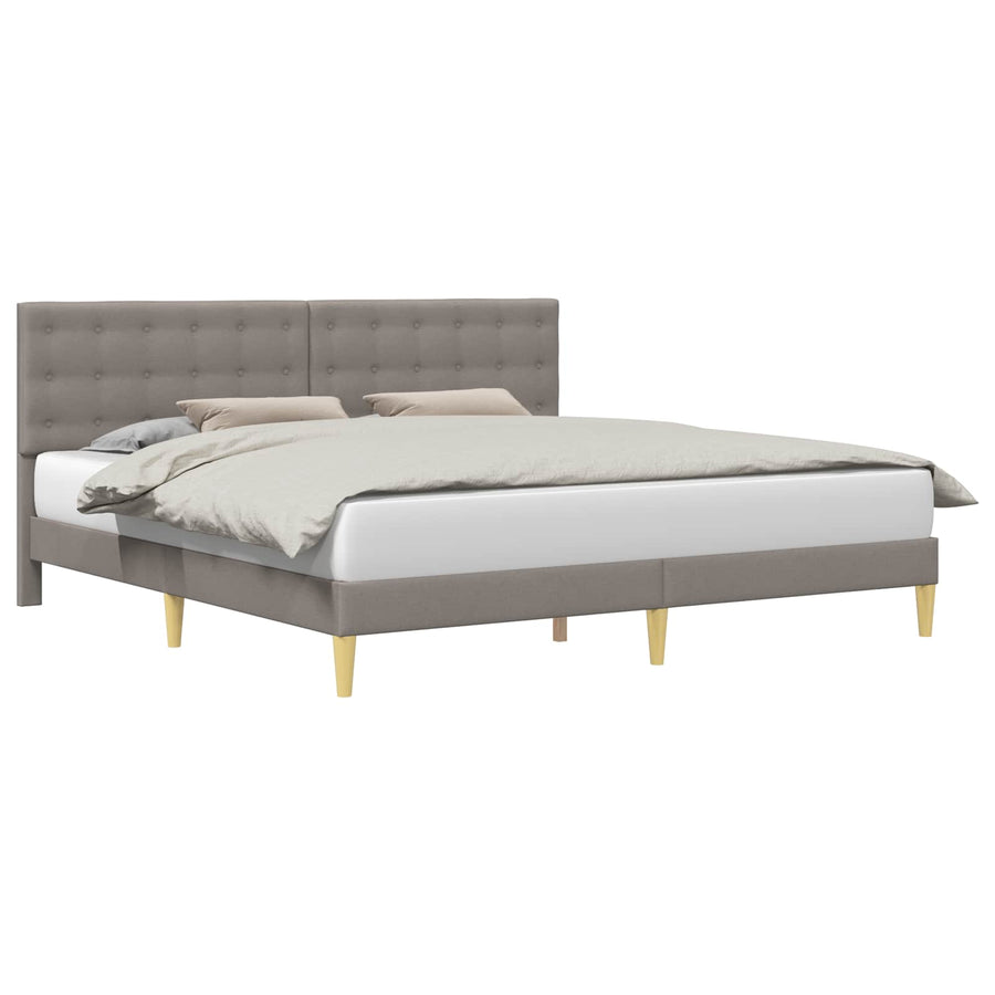 Bedframe met hoofdeinde Taupe 200 x 200 cm Stof