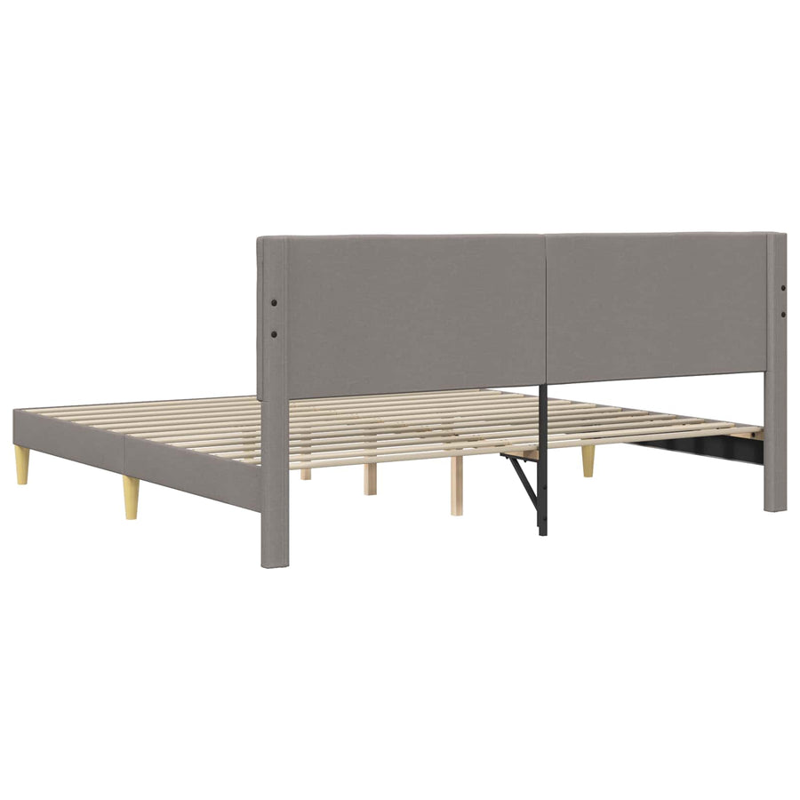 Bedframe met hoofdeinde Taupe 200 x 200 cm Stof