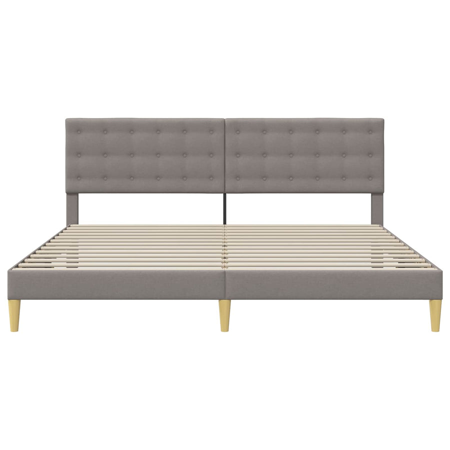 Bedframe met hoofdeinde Taupe 200 x 200 cm Stof