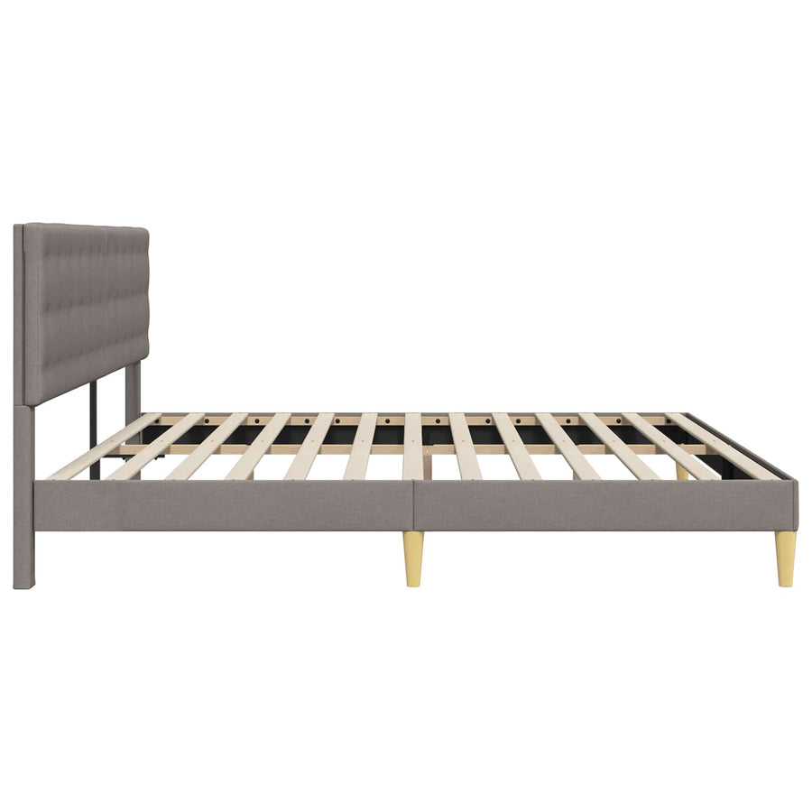 Bedframe met hoofdeinde Taupe 200 x 200 cm Stof