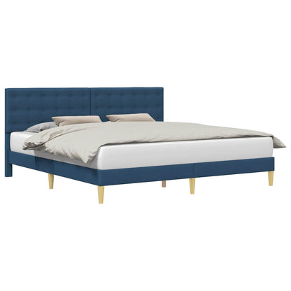 Bedframe met hoofdeinde Blauw 200 x 200 cm Stof
