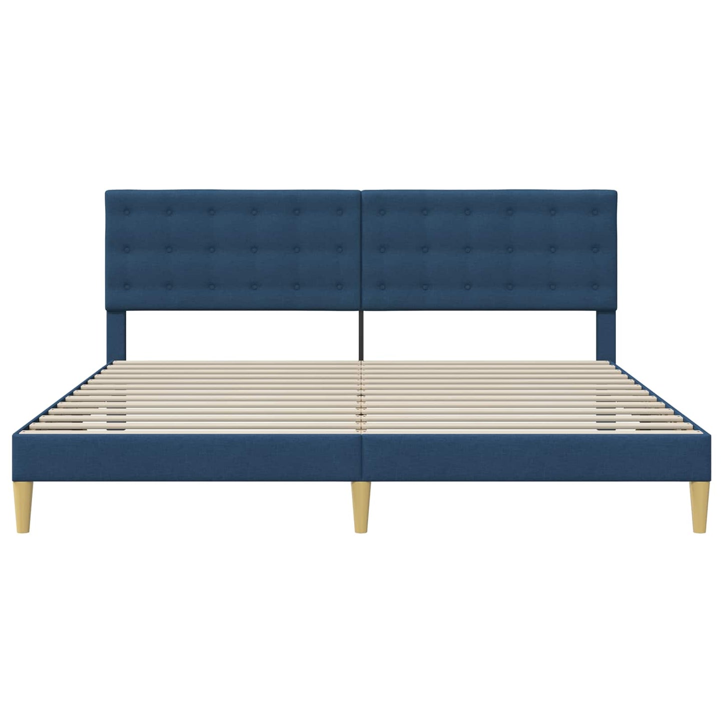 Bedframe met hoofdeinde Blauw 200 x 200 cm Stof