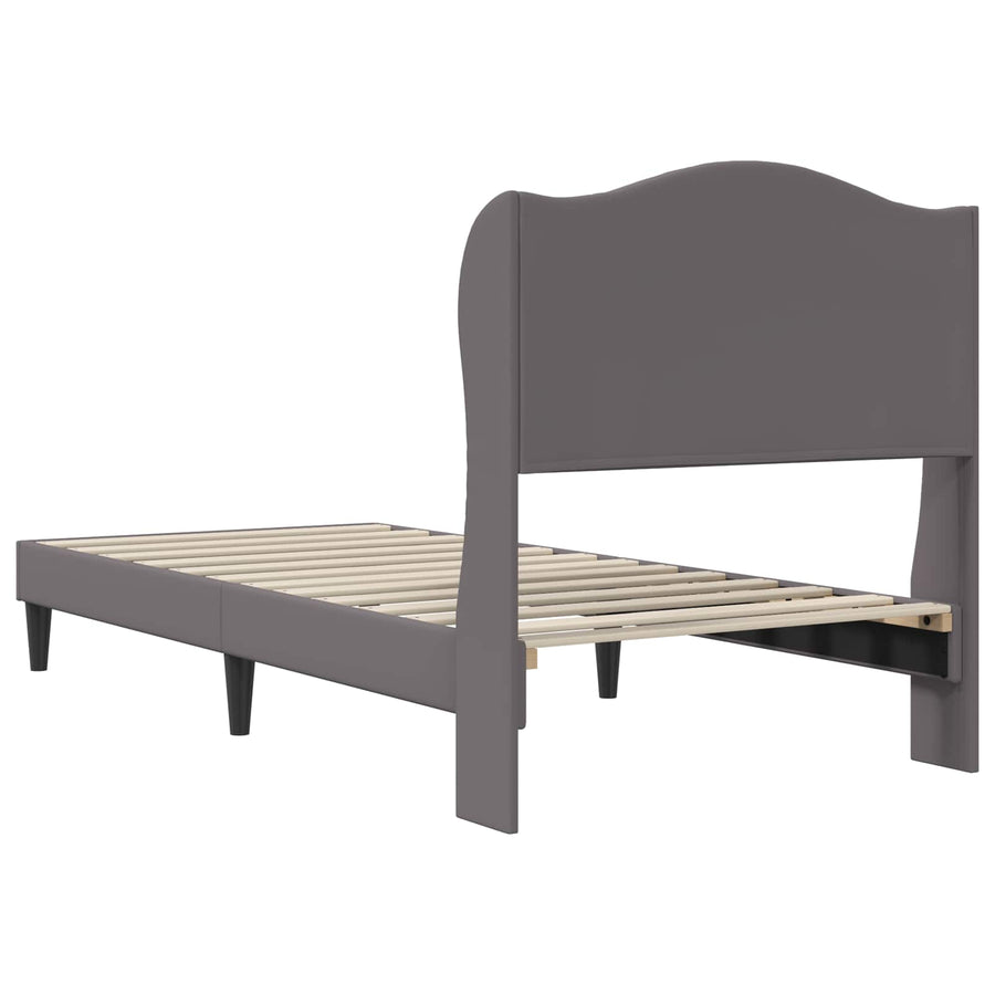 Bedframe met hoofdeinde Grijs 80 x 200 cm Kunstleer