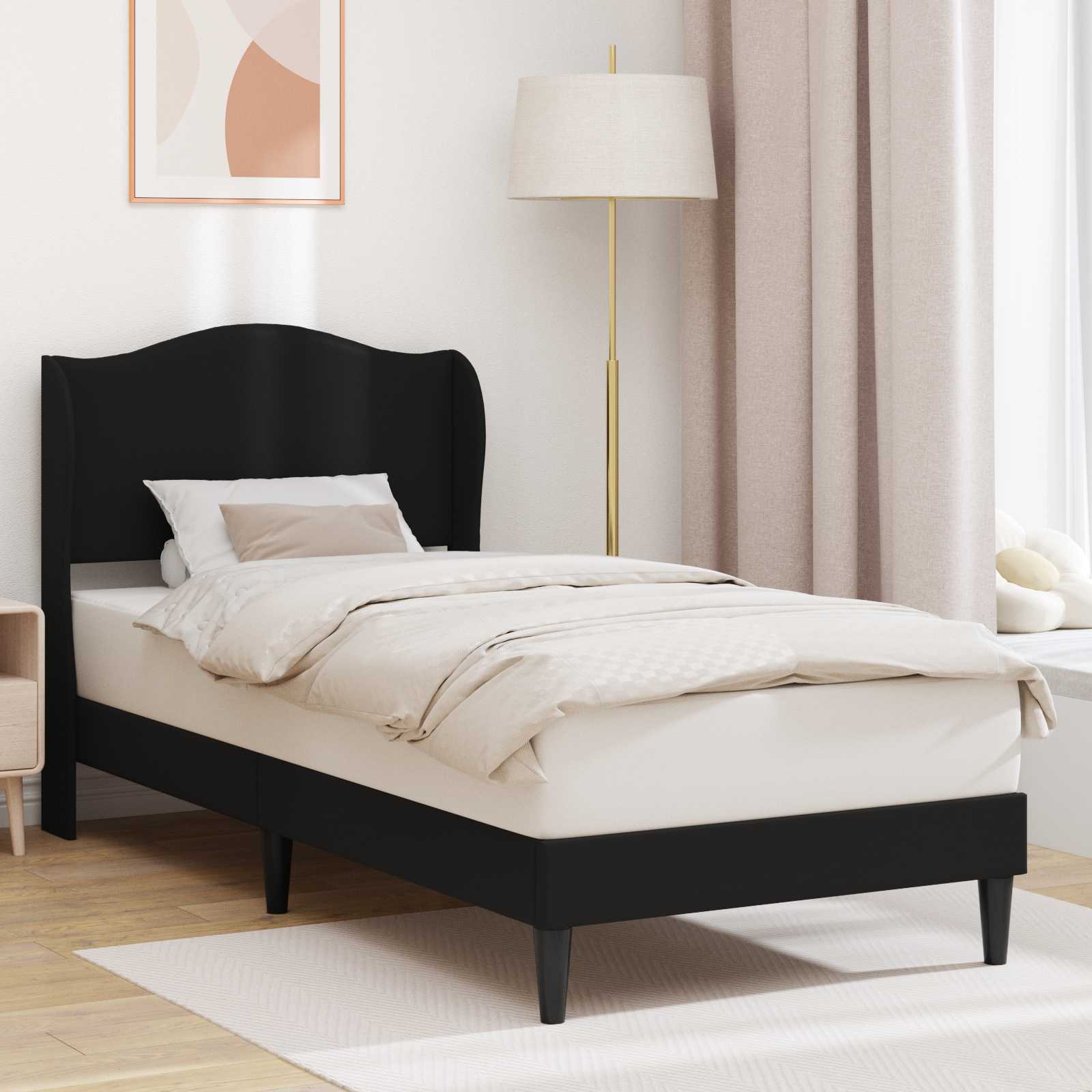 Bedframe met hoofdeinde Zwart 80 x 200 cm Kunstleer