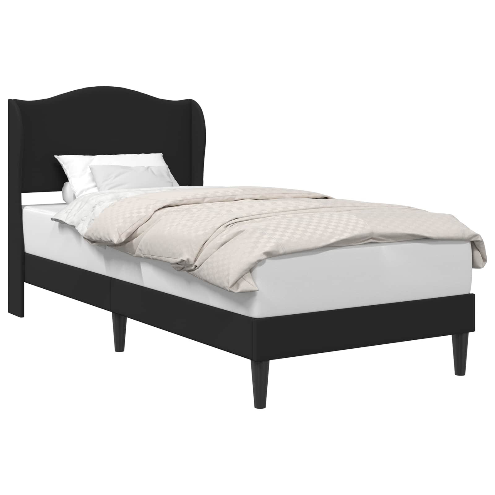Bedframe met hoofdeinde Zwart 80 x 200 cm Kunstleer