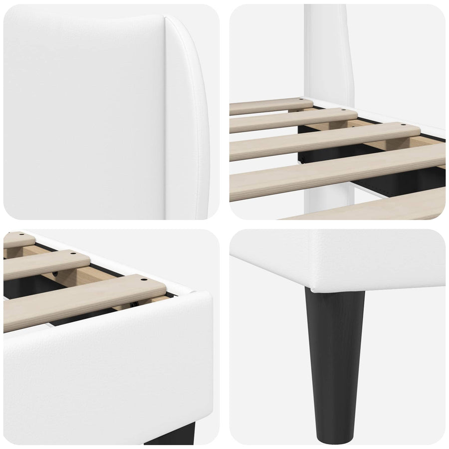 Bedframe met hoofdeinde Wit 80 x 200 cm Kunstleer