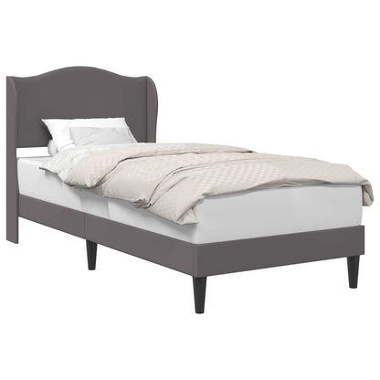 Bedframe met hoofdeinde Grijs 90 x 190 cm Kunstleer