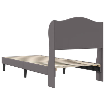 Bedframe met hoofdeinde Grijs 90 x 190 cm Kunstleer