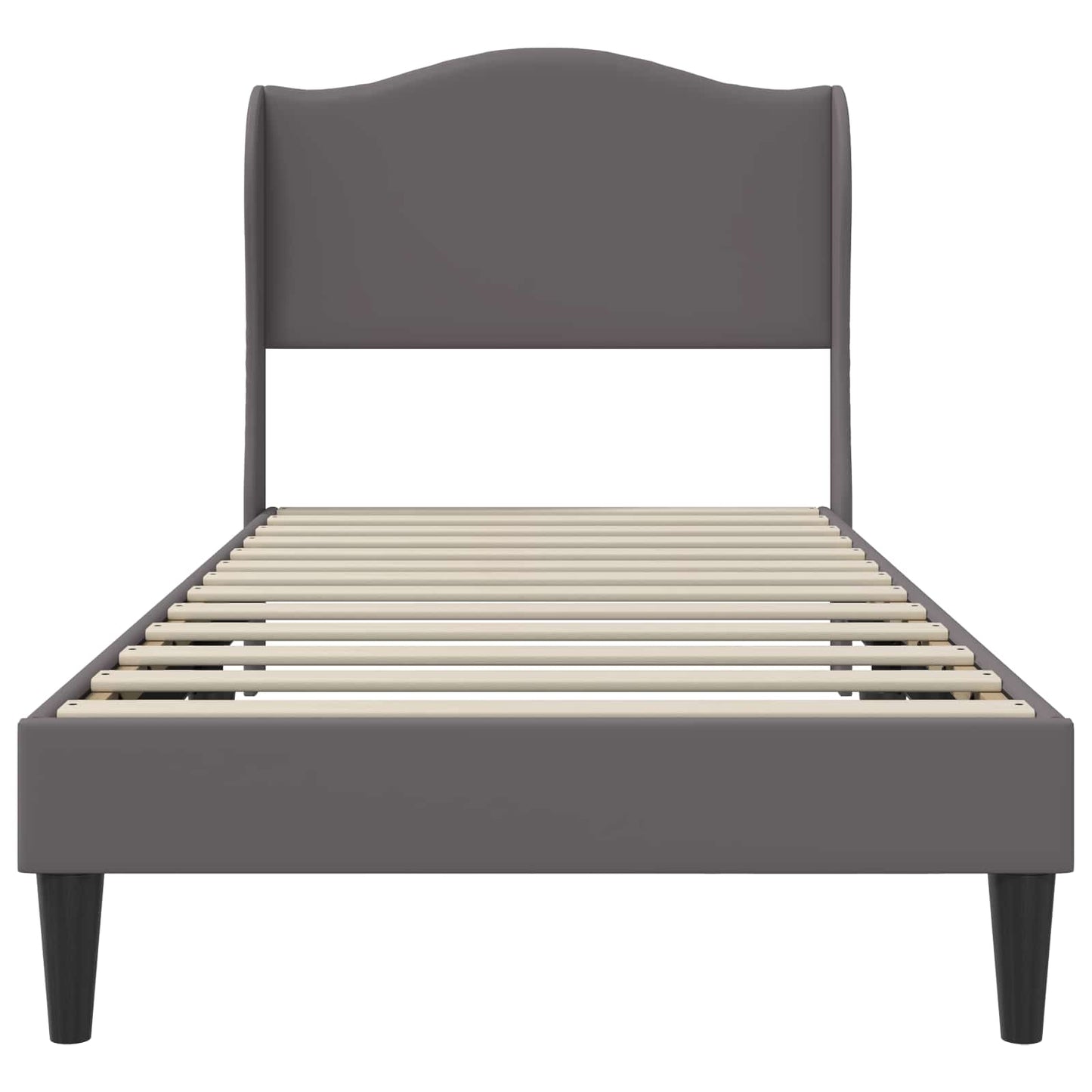 Bedframe met hoofdeinde Grijs 90 x 190 cm Kunstleer