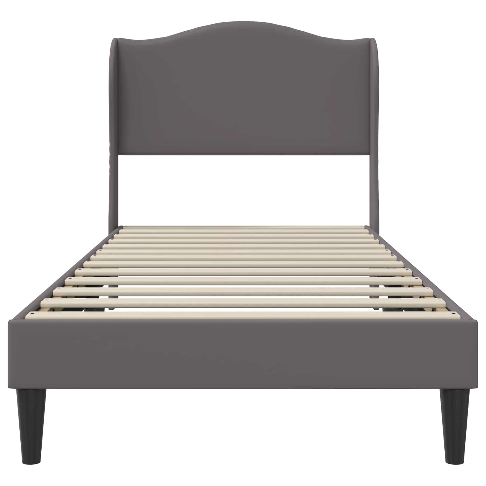 Bedframe met hoofdeinde Grijs 90 x 190 cm Kunstleer