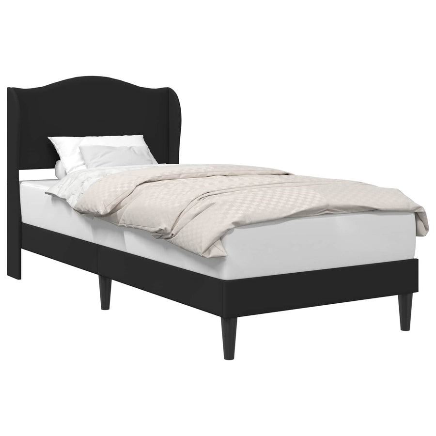 Bedframe met hoofdeinde Zwart 90 x 190 cm Kunstleer
