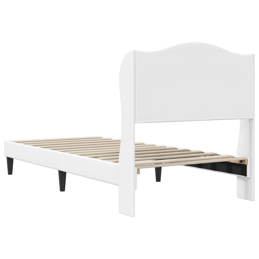 Bedframe met hoofdeinde Wit 90 x 190 cm Kunstleer