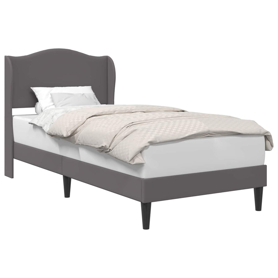 Bedframe met hoofdeinde Grijs 90 x 200 cm Kunstleer