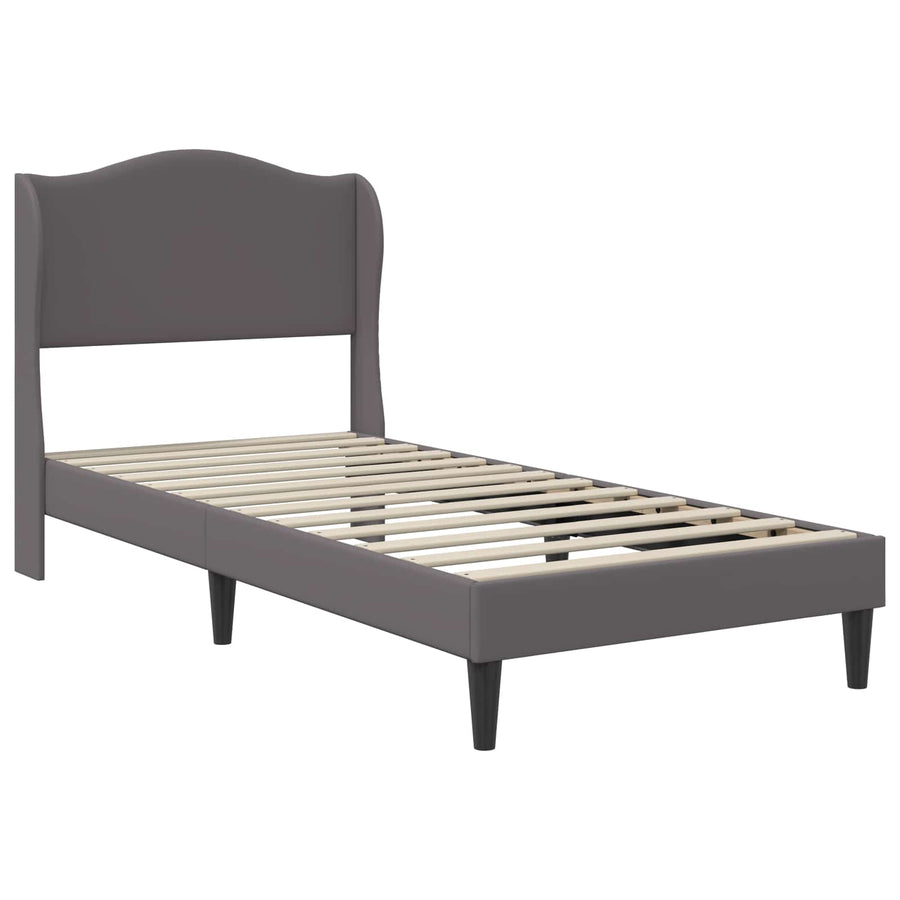Bedframe met hoofdeinde Grijs 90 x 200 cm Kunstleer