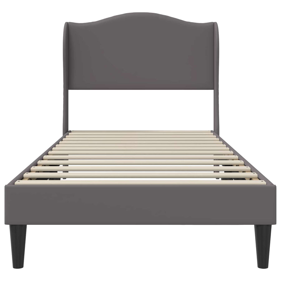 Bedframe met hoofdeinde Grijs 90 x 200 cm Kunstleer