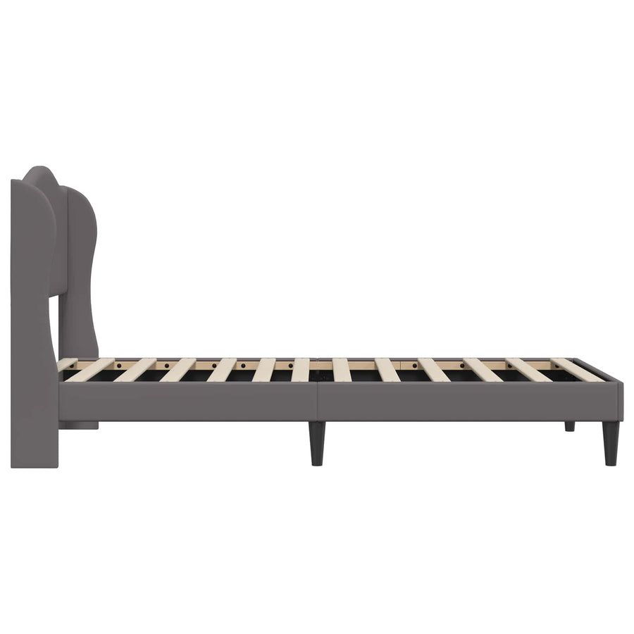 Bedframe met hoofdeinde Grijs 90 x 200 cm Kunstleer