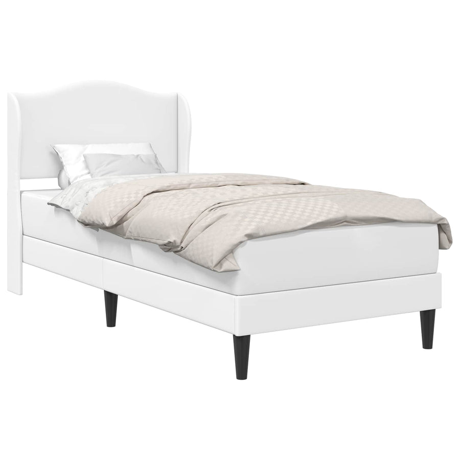 Bedframe met hoofdeinde Wit 100 x 200 cm Kunstleer
