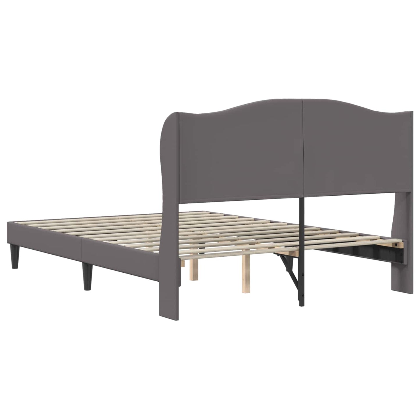 Bedframe met hoofdeinde Grijs 120 x 190 cm Kunstleer