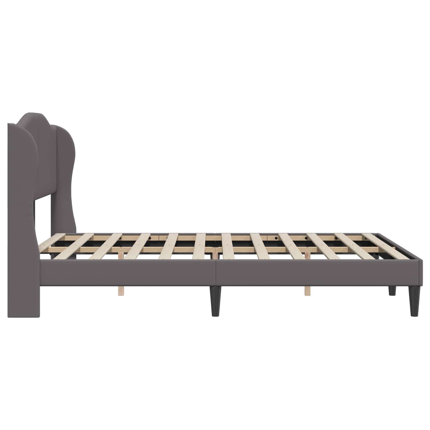 Bedframe met hoofdeinde Grijs 120 x 190 cm Kunstleer