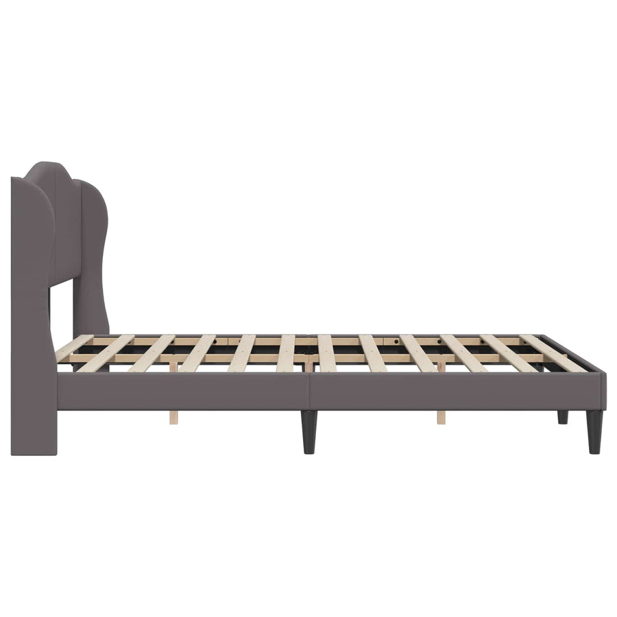 Bedframe met hoofdeinde Grijs 120 x 190 cm Kunstleer