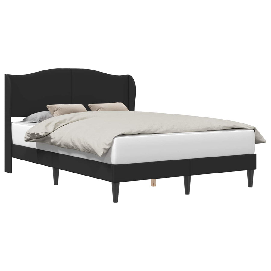 Bedframe met hoofdeinde Zwart 140 x 190 cm Kunstleer