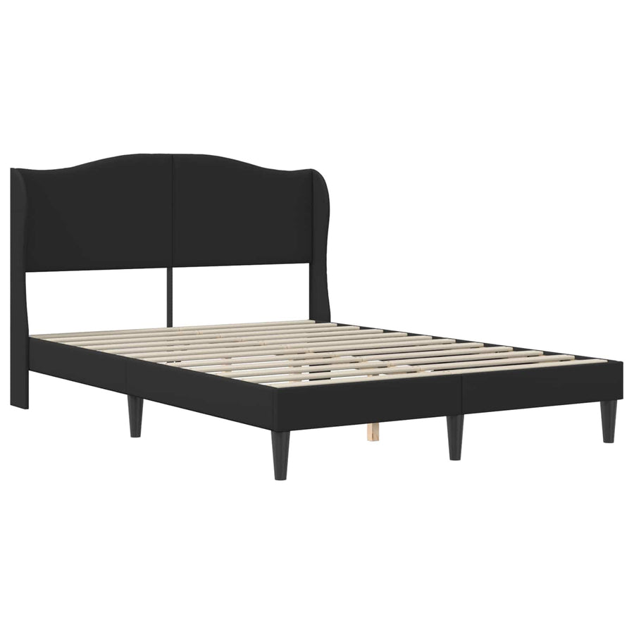 Bedframe met hoofdeinde Zwart 140 x 190 cm Kunstleer