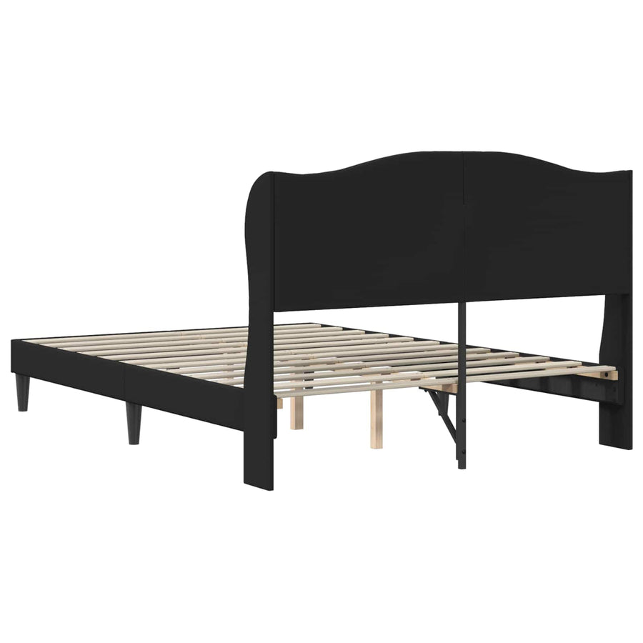 Bedframe met hoofdeinde Zwart 140 x 190 cm Kunstleer