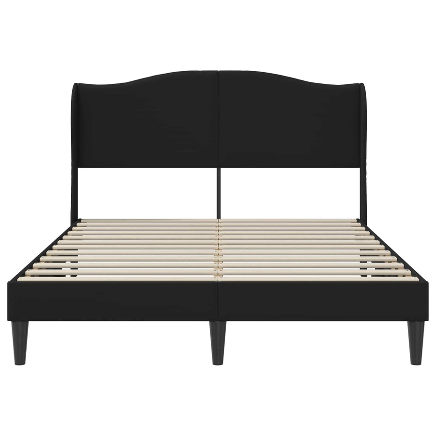 Bedframe met hoofdeinde Zwart 140 x 190 cm Kunstleer