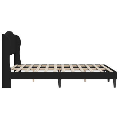 Bedframe met hoofdeinde Zwart 140 x 200 cm Kunstleer