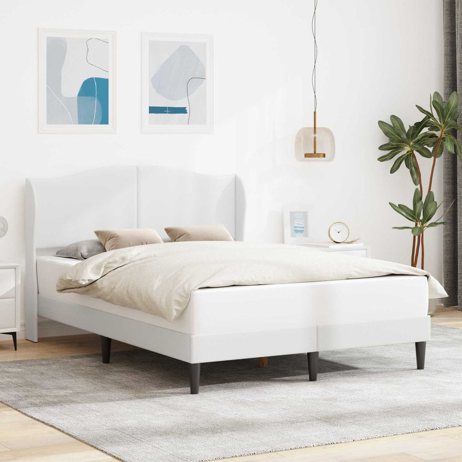 Bedframe met hoofdeinde Wit 140 x 200 cm Kunstleer