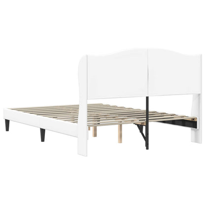 Bedframe met hoofdeinde Wit 160 x 200 cm Kunstleer