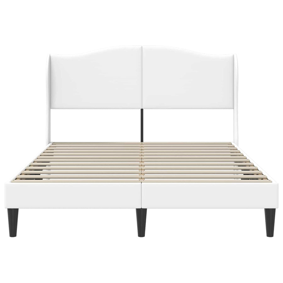 Bedframe met hoofdeinde Wit 160 x 200 cm Kunstleer