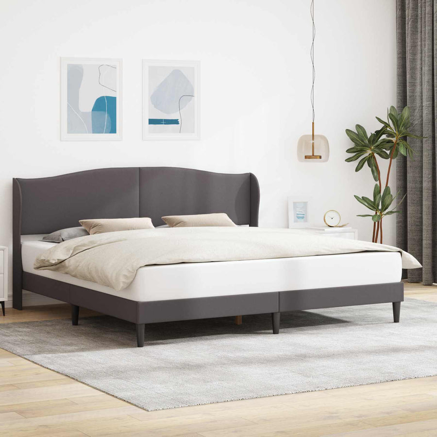 Bedframe met hoofdeinde Grijs 180 x 200 cm Kunstleer