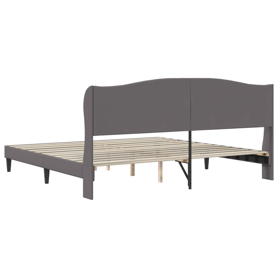 Bedframe met hoofdeinde Grijs 180 x 200 cm Kunstleer