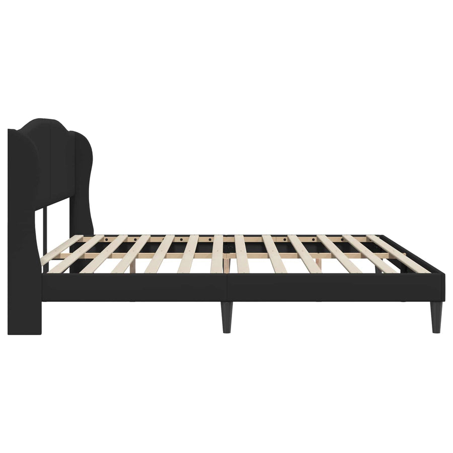 Bedframe met hoofdeinde Zwart 180 x 200 cm Kunstleer