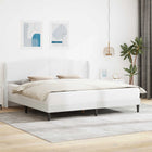 Bedframe 180x200 cm wit kunstleer hoofdeinde