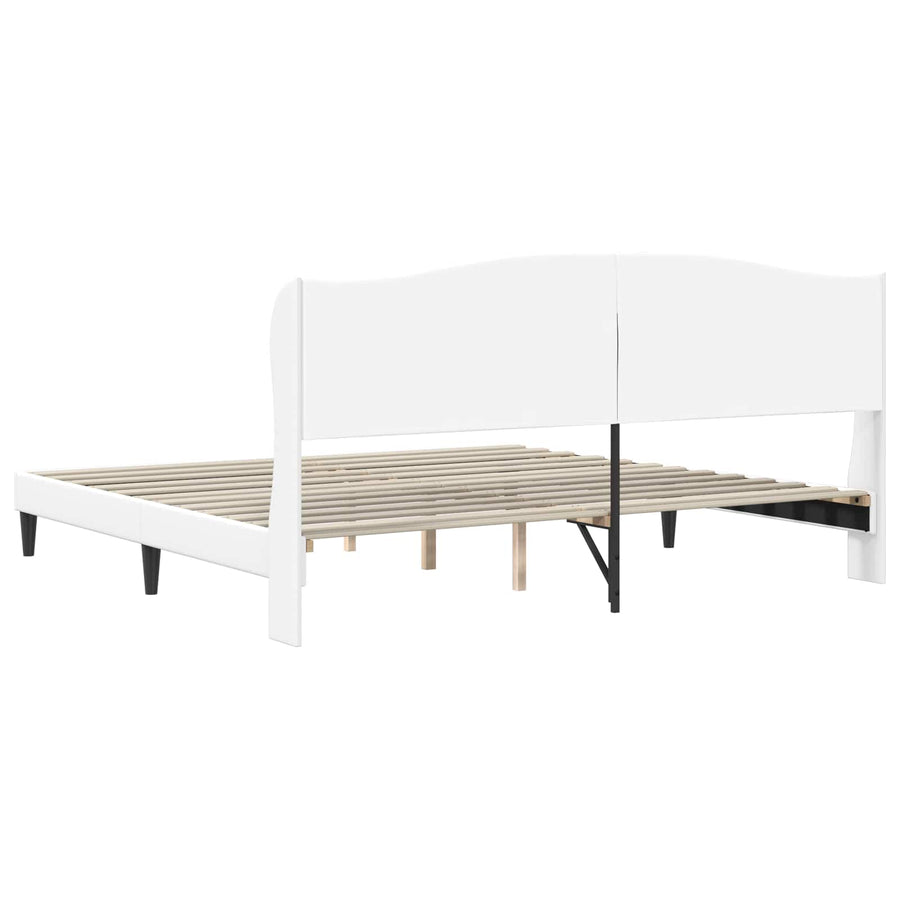 Bedframe met hoofdeinde Wit 180 x 200 cm Kunstleer