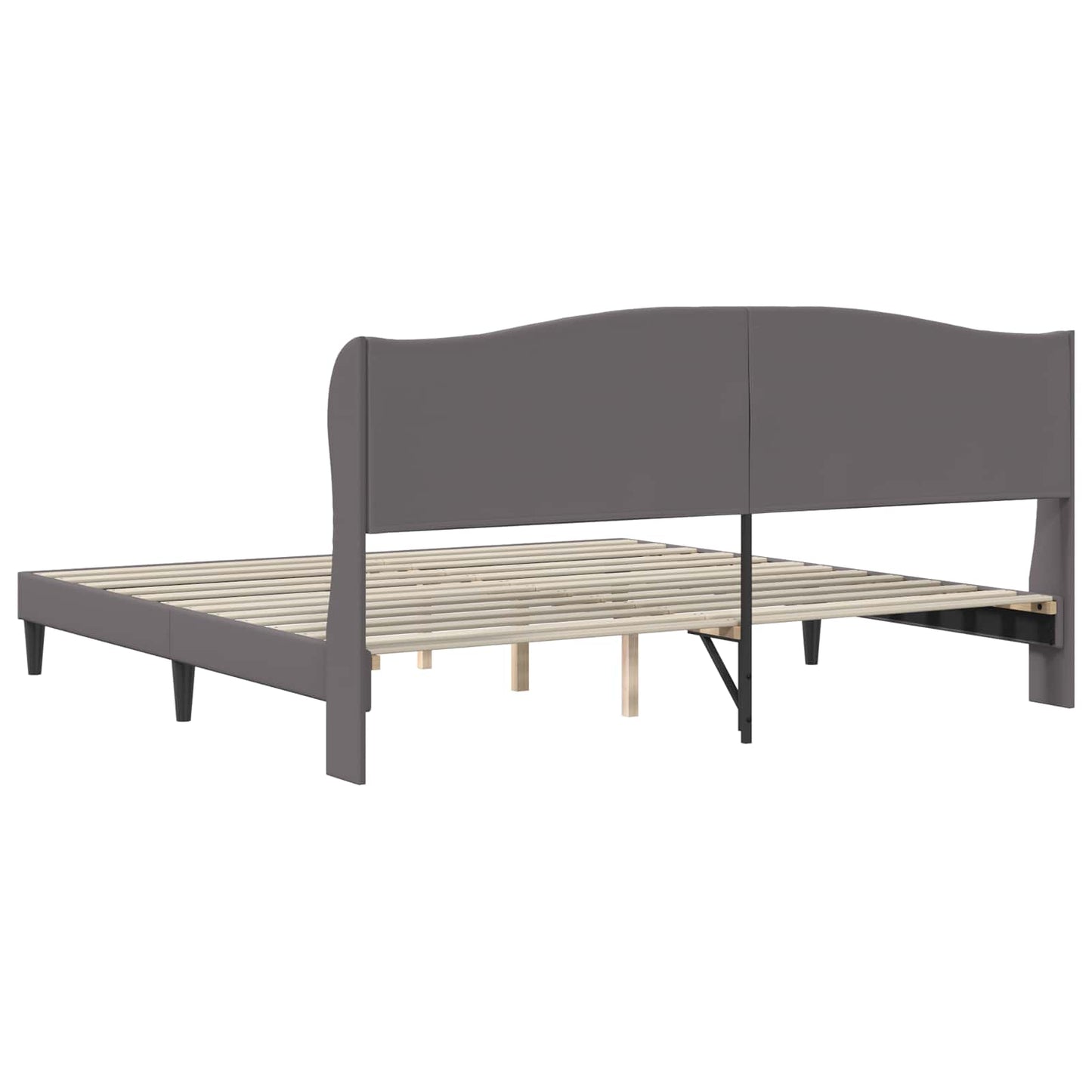 Bedframe met hoofdeinde Grijs 200 x 200 cm Kunstleer