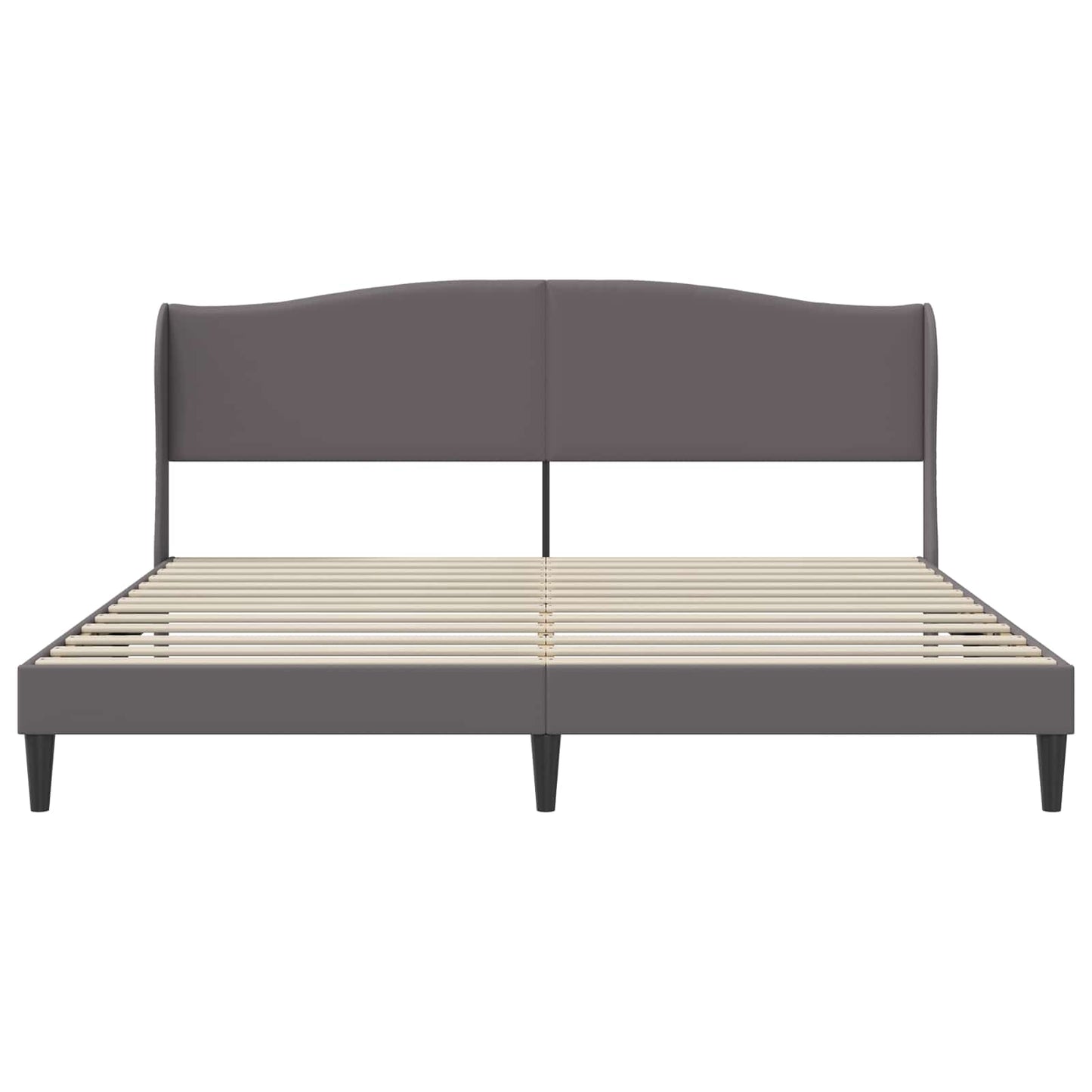 Bedframe met hoofdeinde Grijs 200 x 200 cm Kunstleer