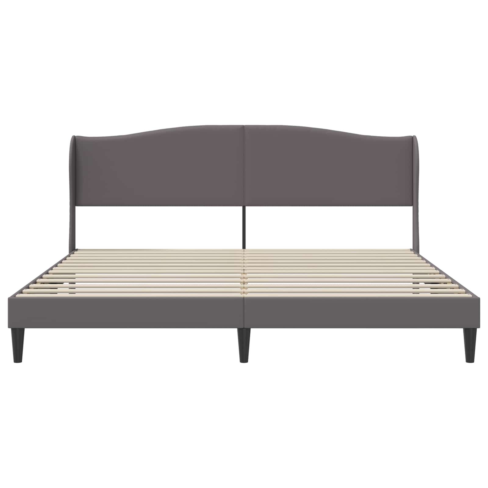 Bedframe met hoofdeinde Grijs 200 x 200 cm Kunstleer
