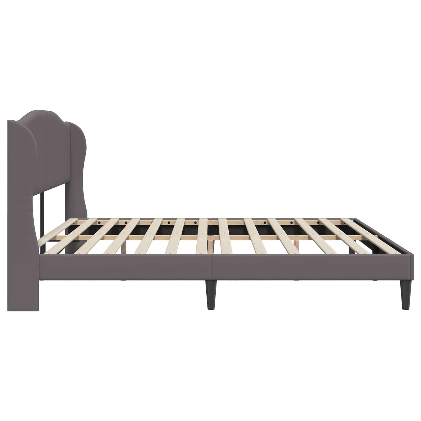 Bedframe met hoofdeinde Grijs 200 x 200 cm Kunstleer