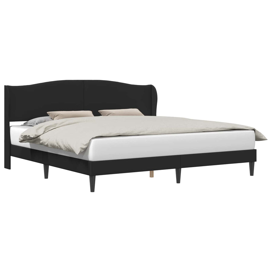 Bedframe met hoofdeinde Zwart 200 x 200 cm Kunstleer