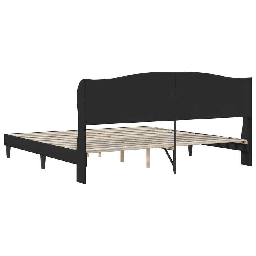 Bedframe met hoofdeinde Zwart 200 x 200 cm Kunstleer
