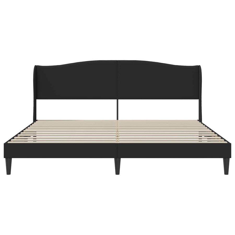 Bedframe met hoofdeinde Zwart 200 x 200 cm Kunstleer
