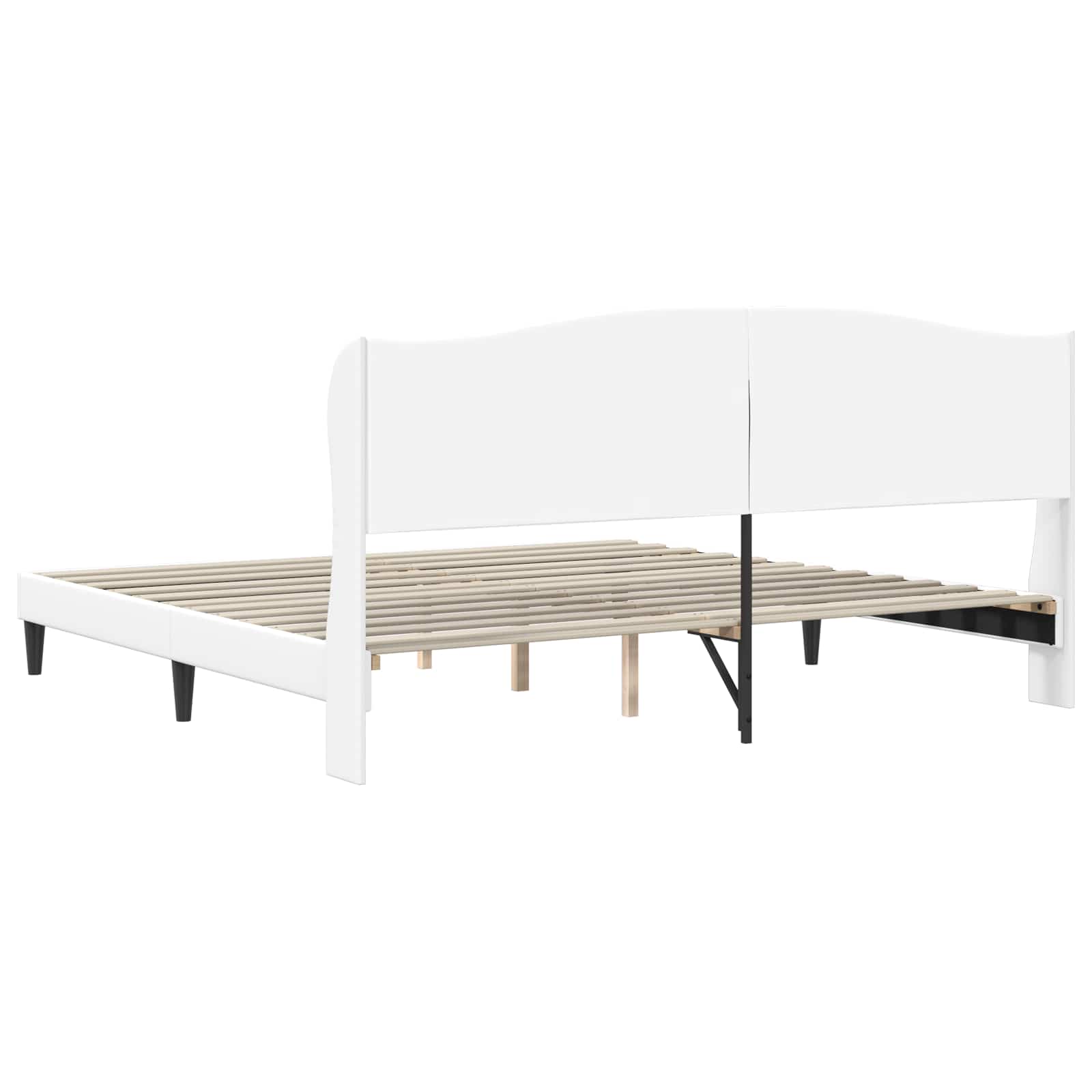 Bedframe met hoofdeinde Wit 200 x 200 cm Kunstleer