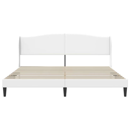 Bedframe met hoofdeinde Wit 200 x 200 cm Kunstleer