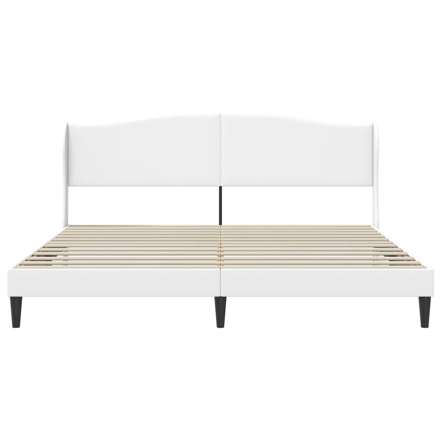 Bedframe met hoofdeinde Wit 200 x 200 cm Kunstleer
