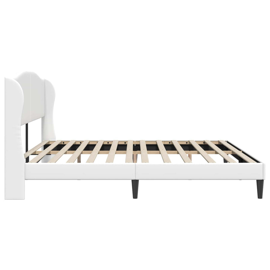 Bedframe met hoofdeinde Wit 200 x 200 cm Kunstleer