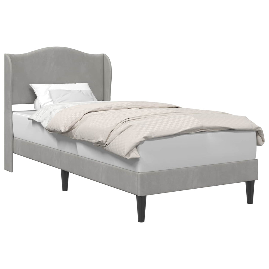Bedframe met hoofdeinde Lichtgrijs 80 x 200 cm Fluweel