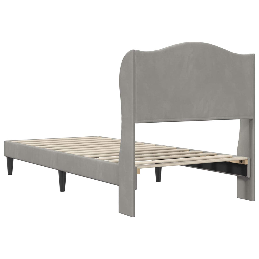 Bedframe met hoofdeinde Lichtgrijs 80 x 200 cm Fluweel